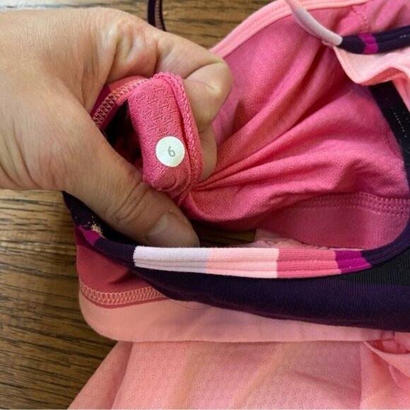 Lululemon No Limits TankBleached Coral / Assorted Stripe Bleached Coral size 6 - Picture 5 of 7